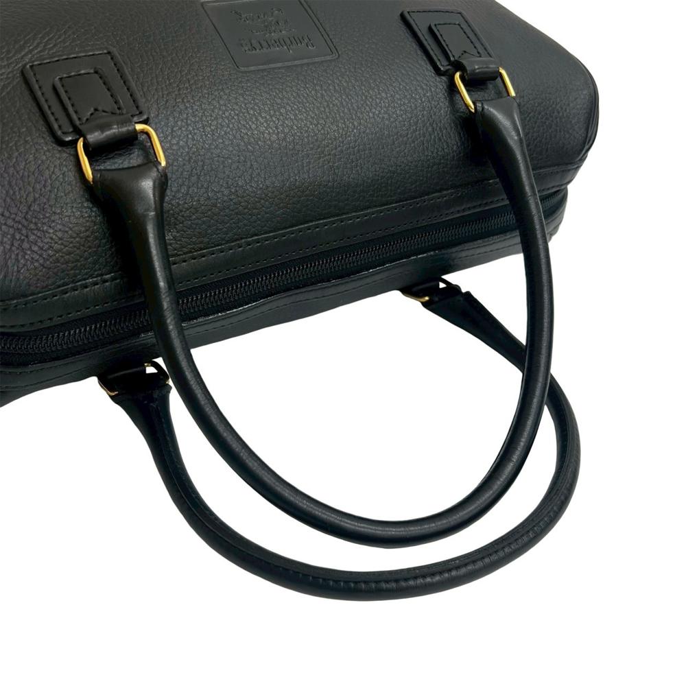 Burberry AB Burberry Black Calf Leather Boston Bag United Kingdom