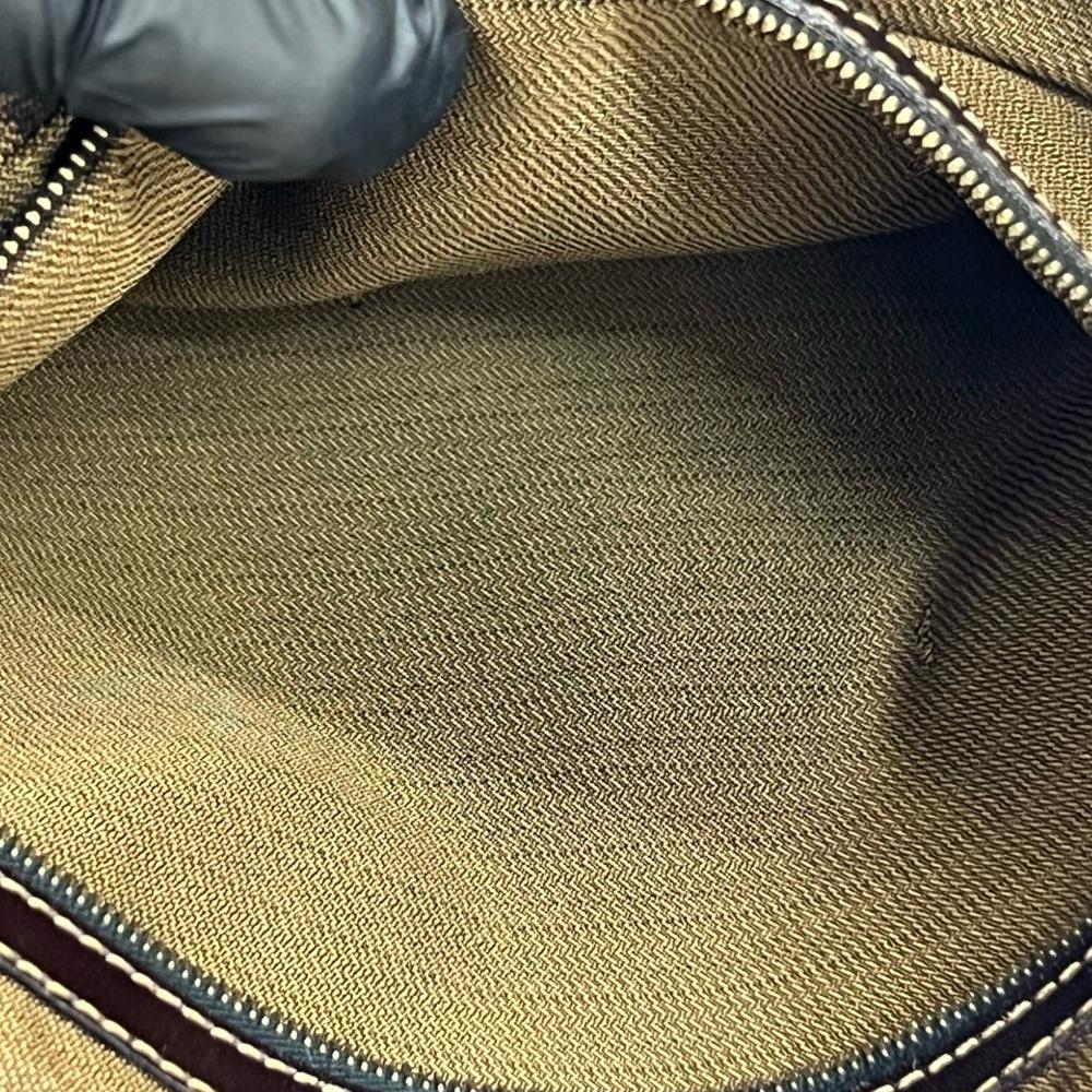 Fendi B Fendi Brown Canvas Fabric Small Zucca Twins Tote Italy