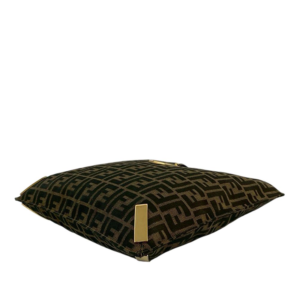 Fendi B Fendi Brown Canvas Fabric Zucca Tote Italy