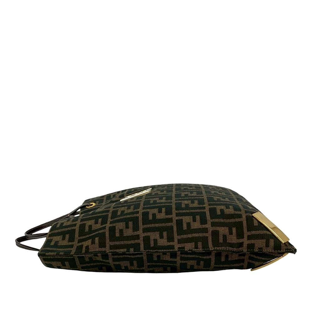 Fendi B Fendi Brown Canvas Fabric Zucca Tote Italy