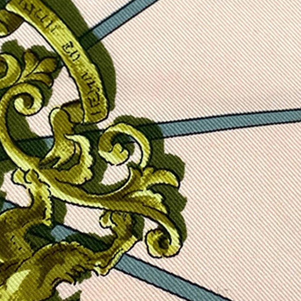 Hermès AB Hermès Pink Light Pink with Multi Silk Fabric Springs Scarf 90 France