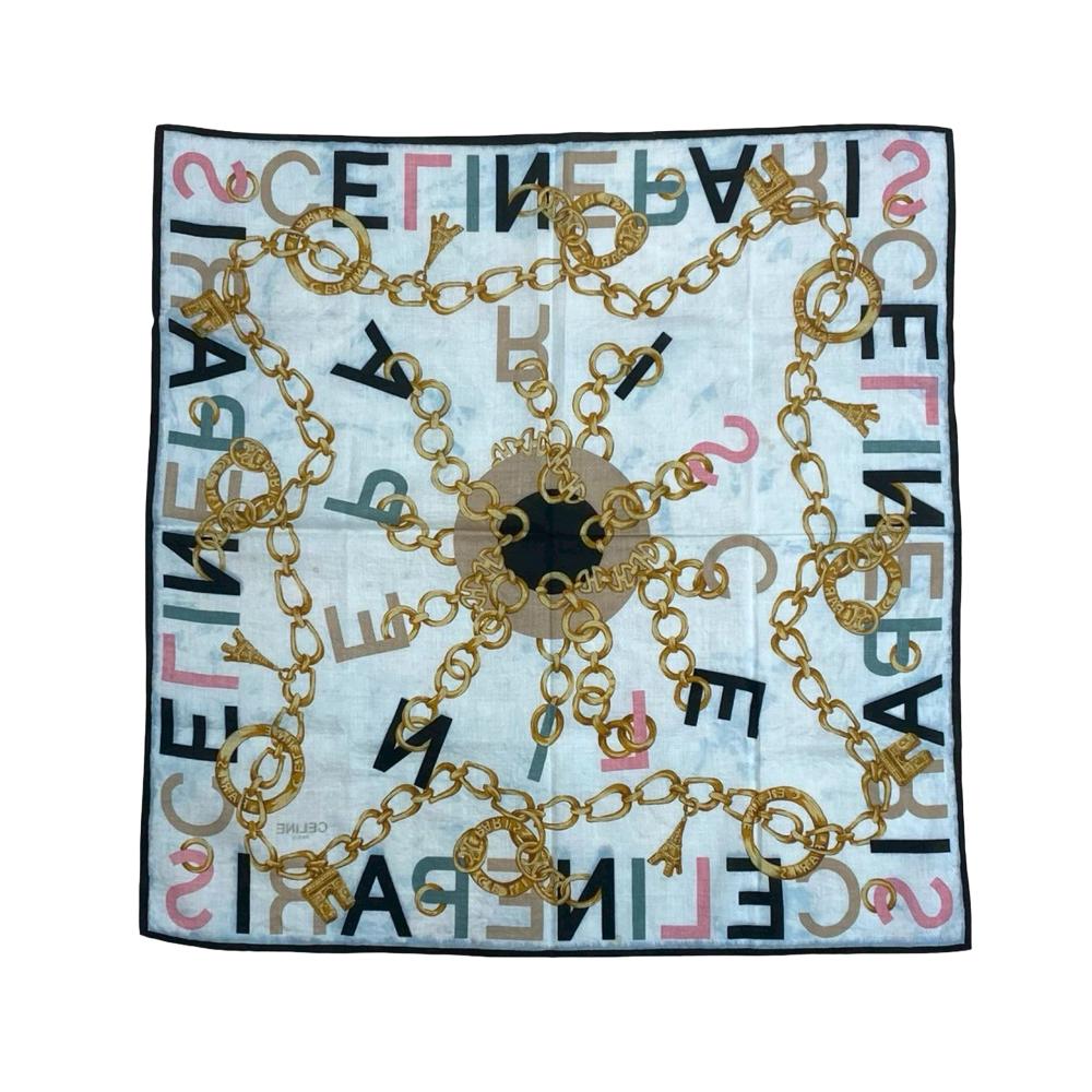 Celine AB Celine Multi Cotton Fabric Printed Scarf France