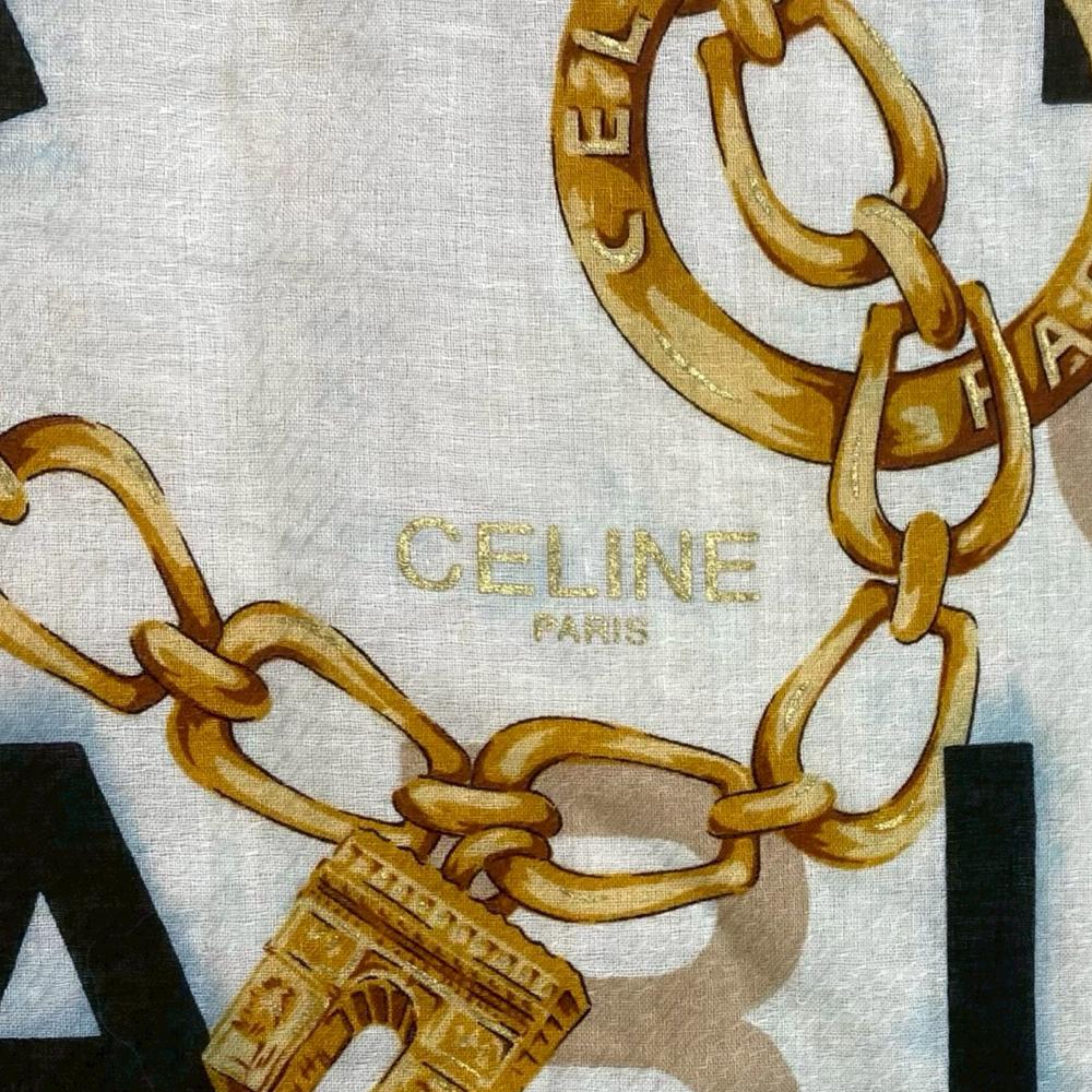Celine AB Celine Multi Cotton Fabric Printed Scarf France