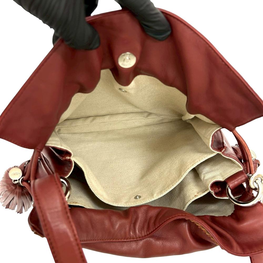 Loewe B LOEWE Red Brick Nappa Leather Leather Nappa Flamenco Tassel 30 Spain