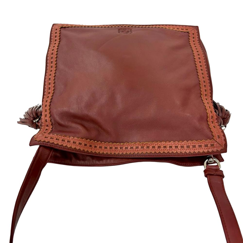 Loewe B LOEWE Red Brick Nappa Leather Leather Nappa Flamenco Tassel 30 Spain