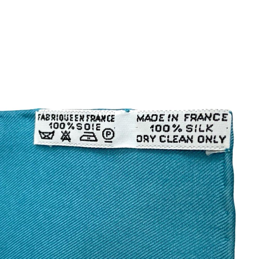 Hermès AB Hermès Blue Light Blue with Multi Silk Fabric Brazil Scarf 90 France