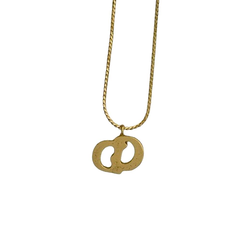 Christian Dior AB Dior Gold Gold Plated Metal CD Logo Pendant Necklace France