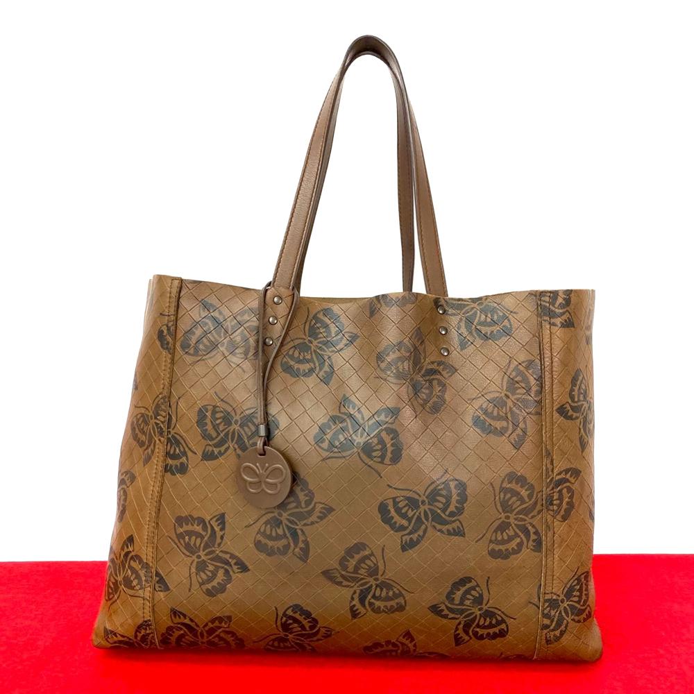 Bottega Veneta B Bottega Veneta Brown Nappa Leather Leather Nappa Intrecciomirage Butterfly Tote Italy