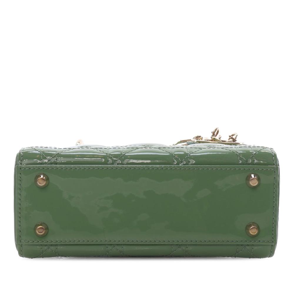Christian Dior AB Dior Green Patent Leather Leather Mini Patent Cannage Lady Dior France