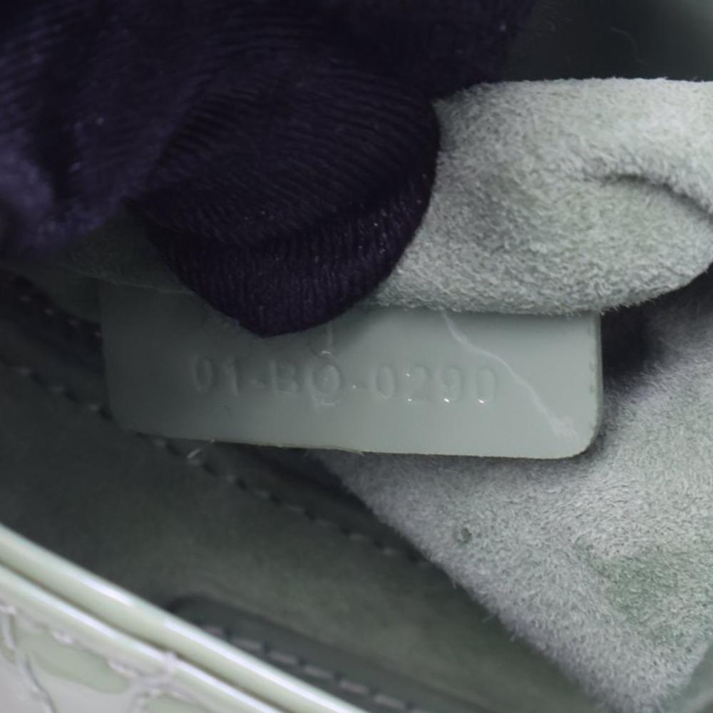 Christian Dior AB Dior Green Patent Leather Leather Mini Patent Cannage Lady Dior France