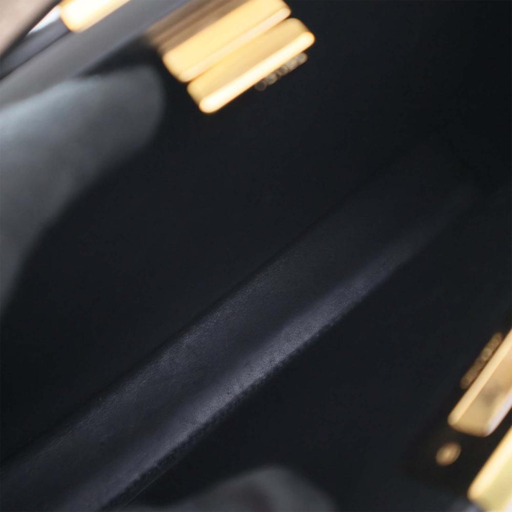 Fendi AB Fendi Brown Taupe Calf Leather Small Peekaboo Iconic Essentially Satchel Italy