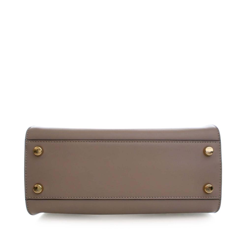 Fendi AB Fendi Brown Taupe Calf Leather Small Peekaboo Iconic Essentially Satchel Italy