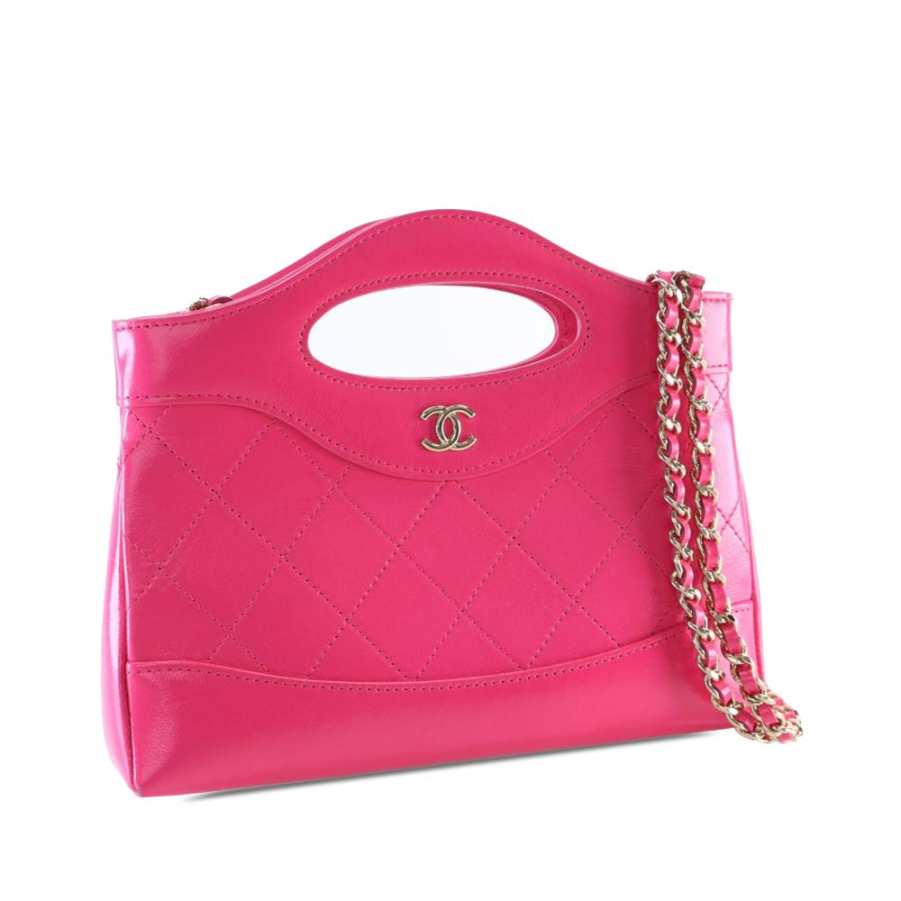 Chanel AB Chanel Pink Hot Pink Calf Leather Nano Shiny Aged skin 31 Shopping Bag France