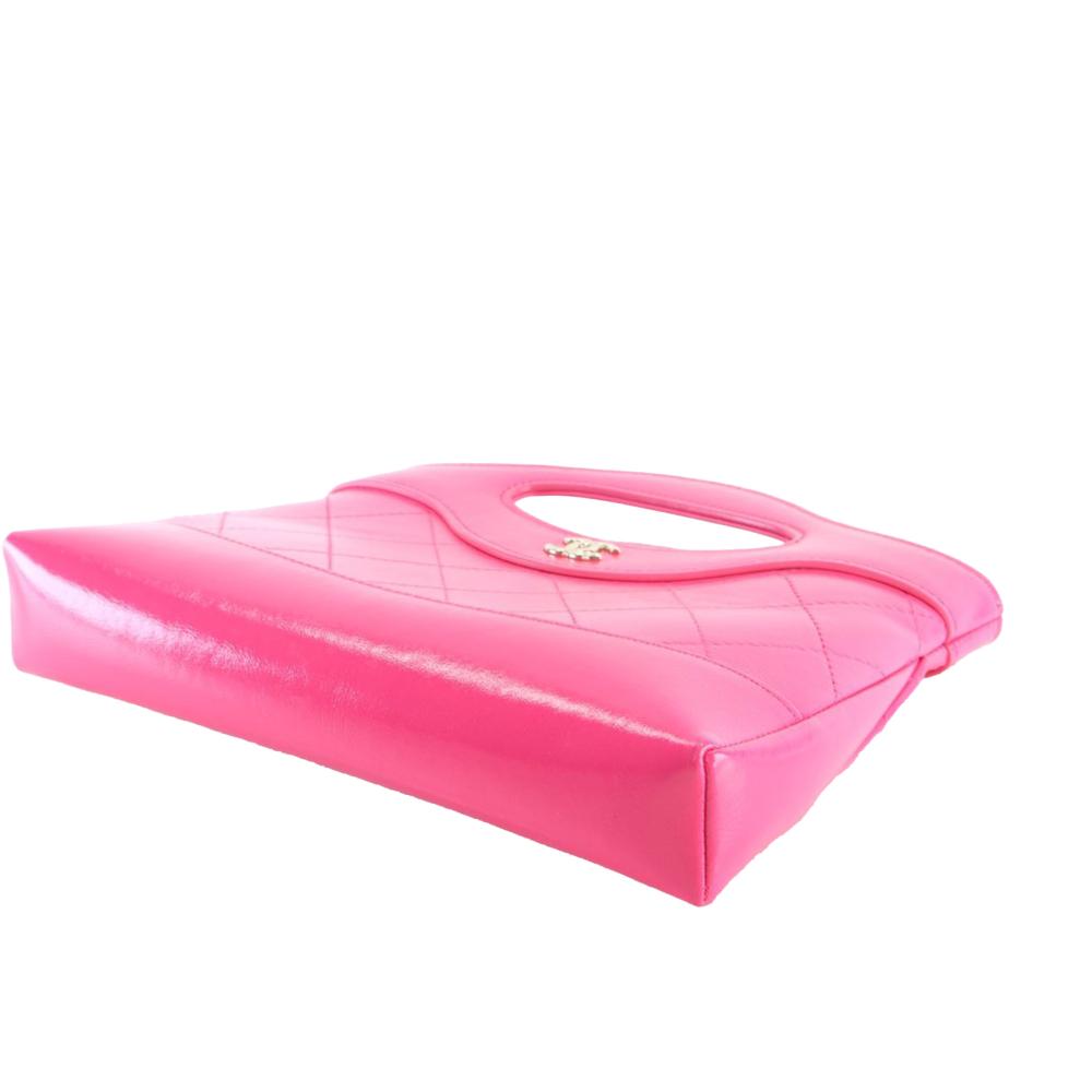 Chanel AB Chanel Pink Hot Pink Calf Leather Nano Shiny Aged skin 31 Shopping Bag France