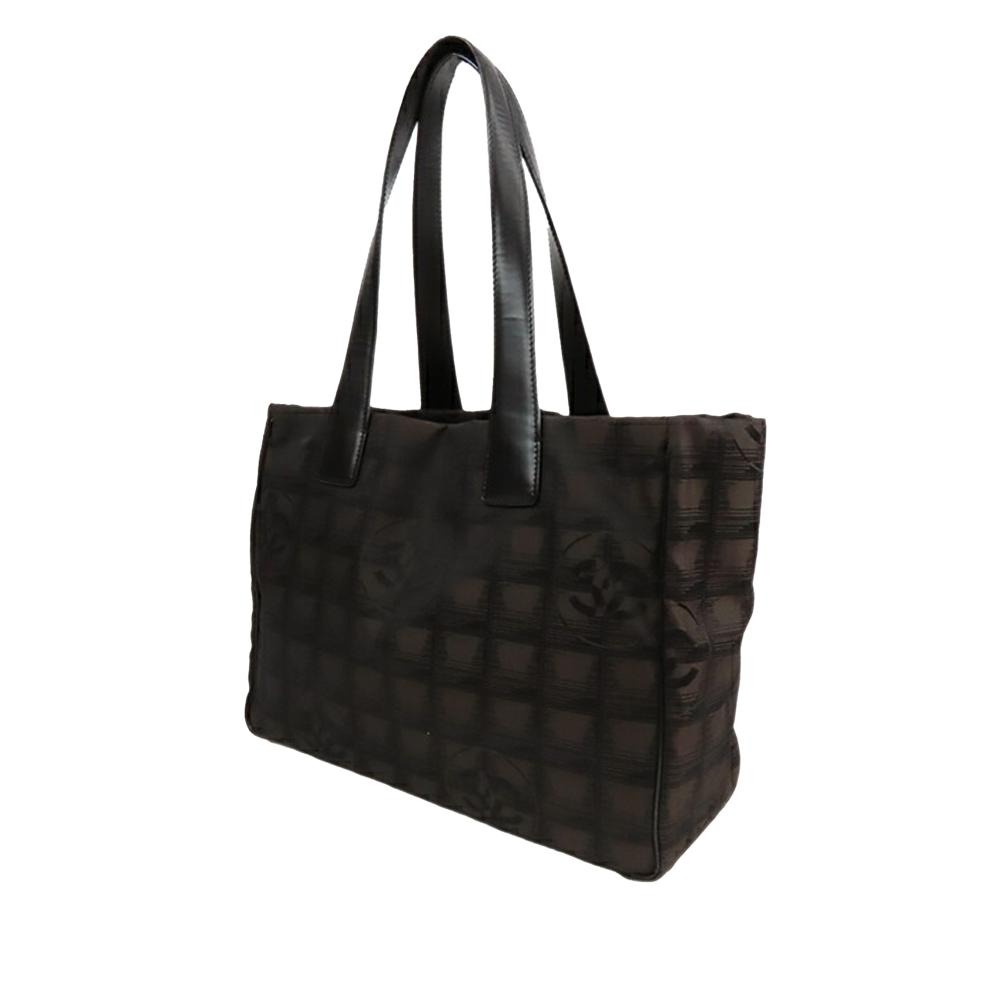 Chanel AB Chanel Brown Dark Brown Nylon Fabric New Travel Line Tote Italy