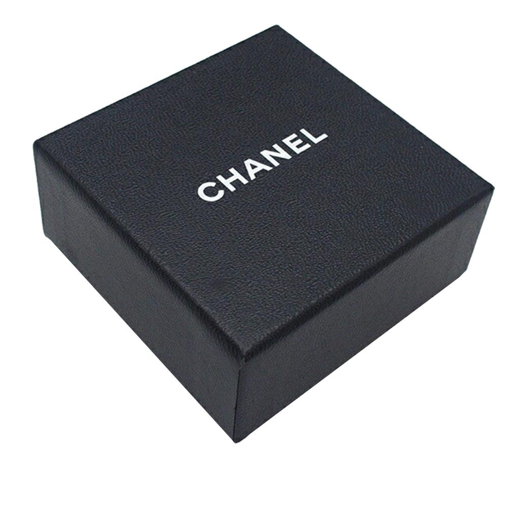 Chanel AB Chanel Silver Silver Plated Metal CC Crystal Faux Pearl Drop Push Back Earrings France