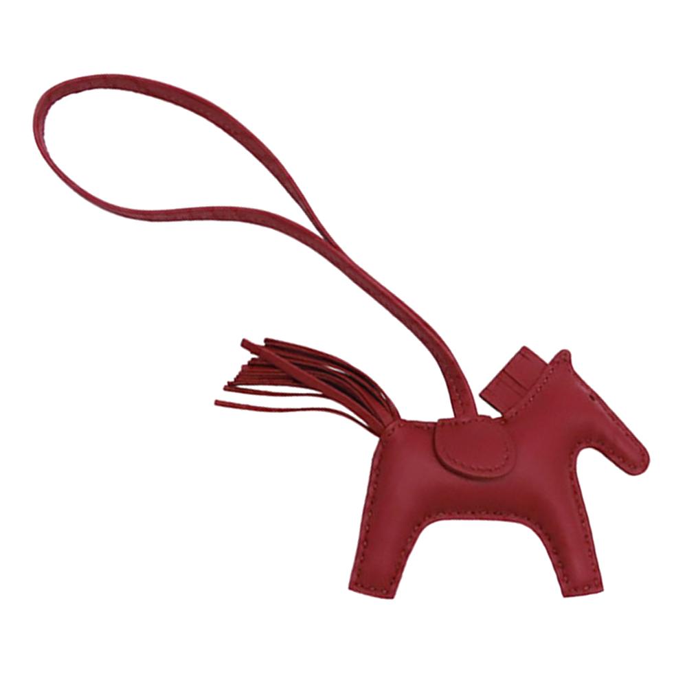 Hermès AB Hermès Red Dark Red Lambskin Leather Leather Milo Lambskin GriGri Rodeo Bag Charm PM France