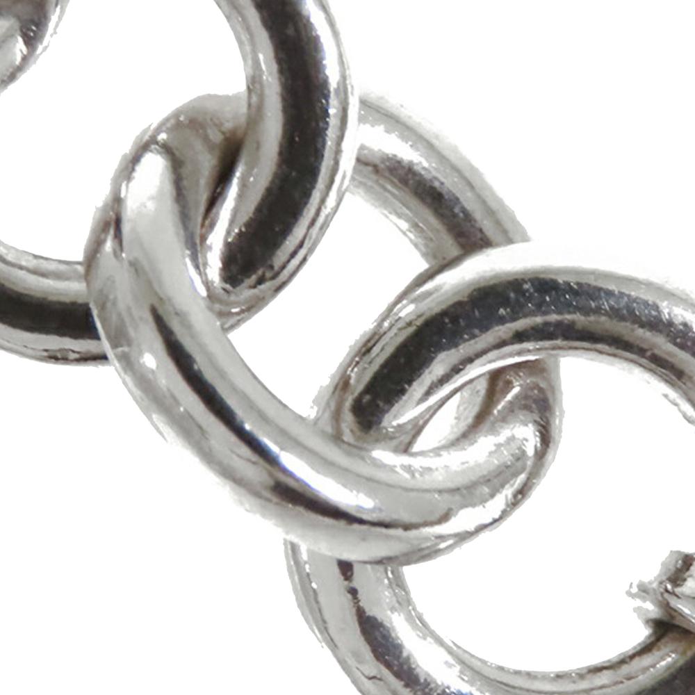 Chanel AB Chanel Silver Silver Plated Metal CC Crystal Clover Pendant Necklace France