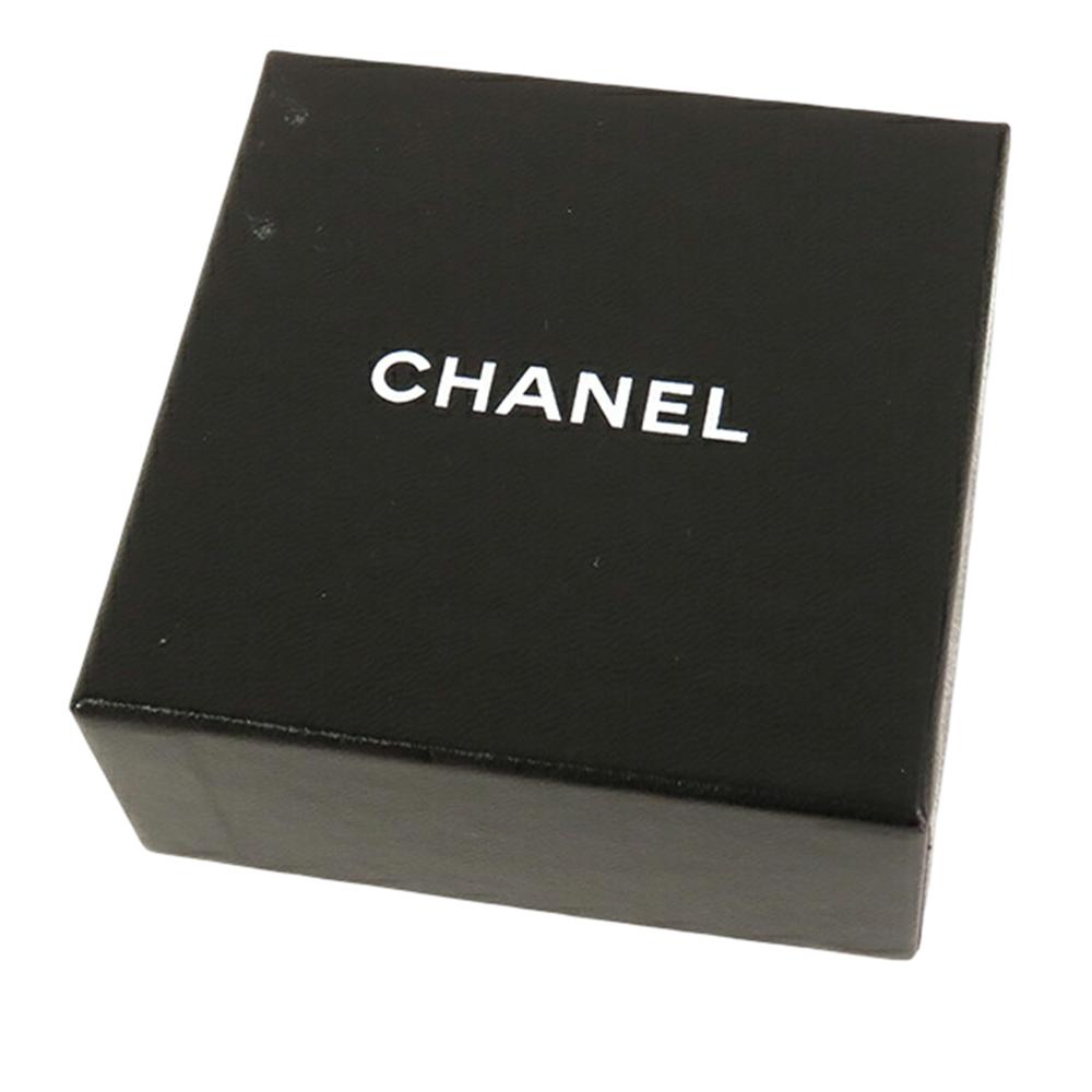 Chanel B Chanel Gold Gold Plated Metal CC Faux Pearl Octagon Clip on Earrings France