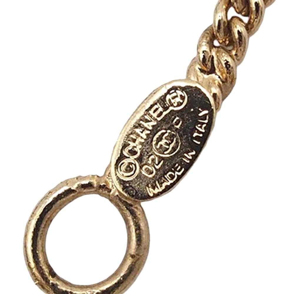 Chanel AB Chanel Gold Ivory with White Ivory Gold Plated Metal CC Camellia Pendant Necklace Italy