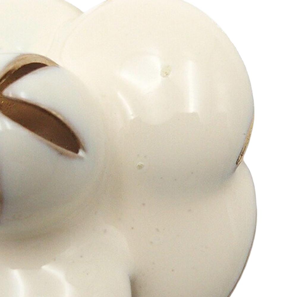 Chanel AB Chanel Gold Ivory with White Ivory Gold Plated Metal CC Camellia Pendant Necklace Italy