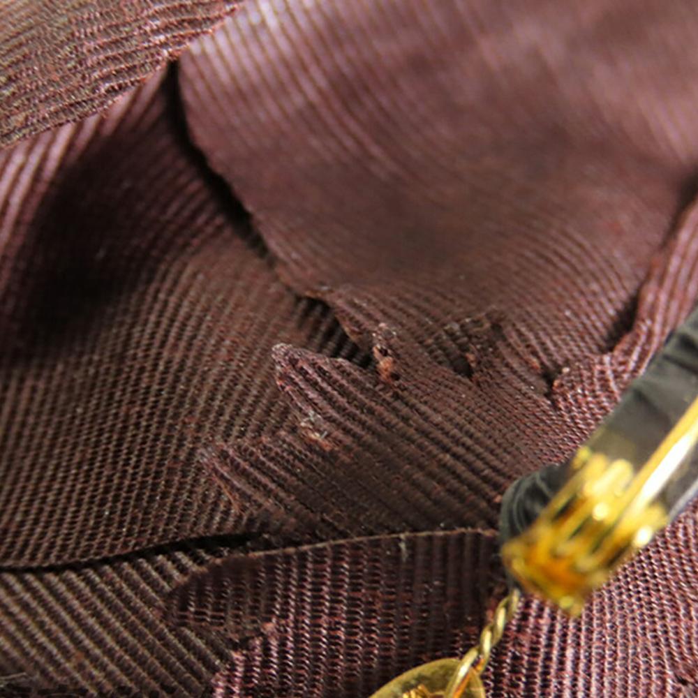 Chanel B Chanel Brown Dark Brown Nylon Fabric Camellia Brooch France