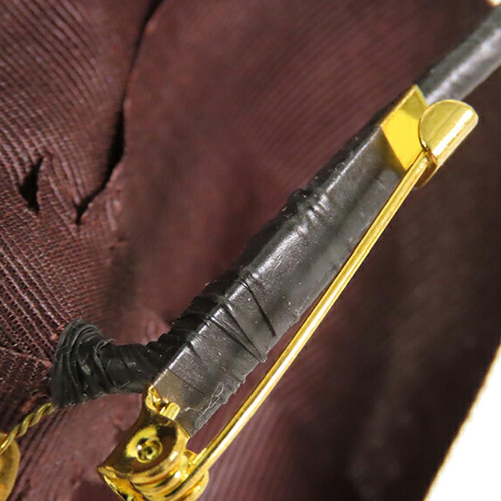 Chanel B Chanel Brown Dark Brown Nylon Fabric Camellia Brooch France