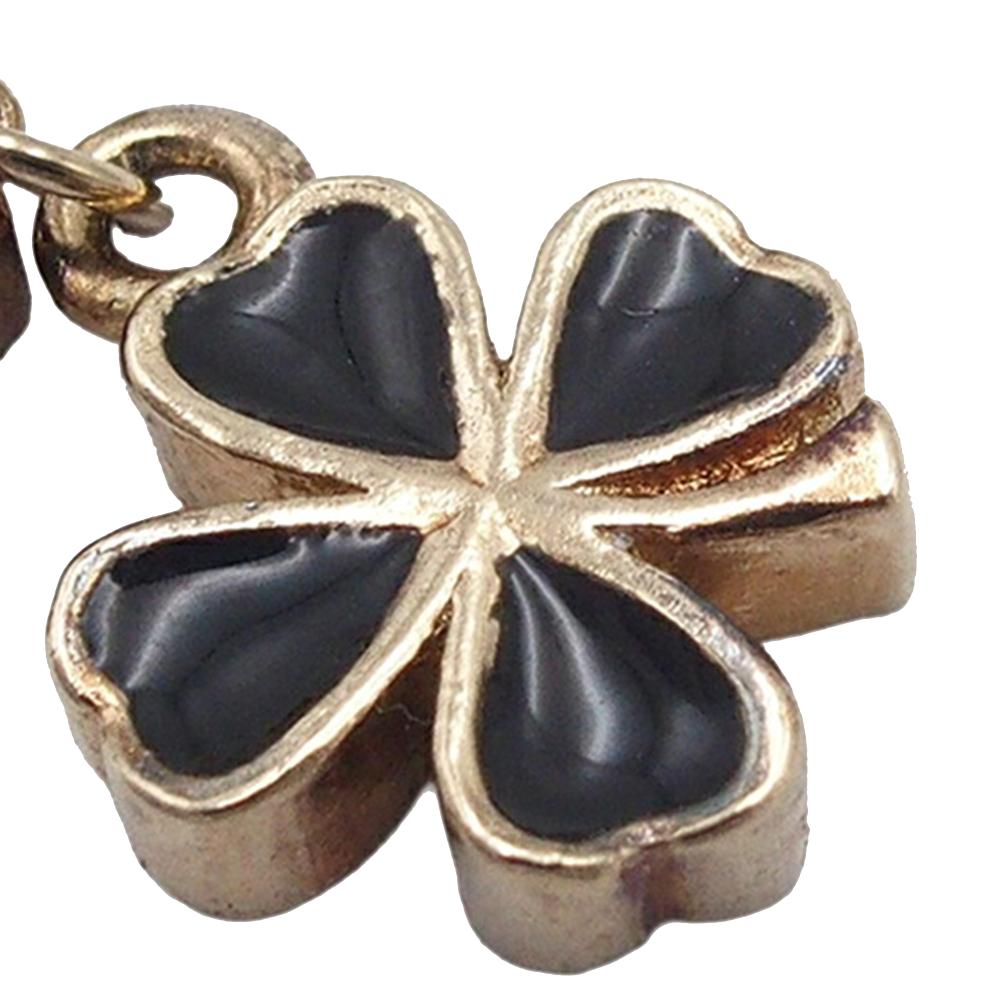 Chanel B Chanel Gold Light Gold Gold Plated Metal CC Resin Clover Swing Push Back Earrings France