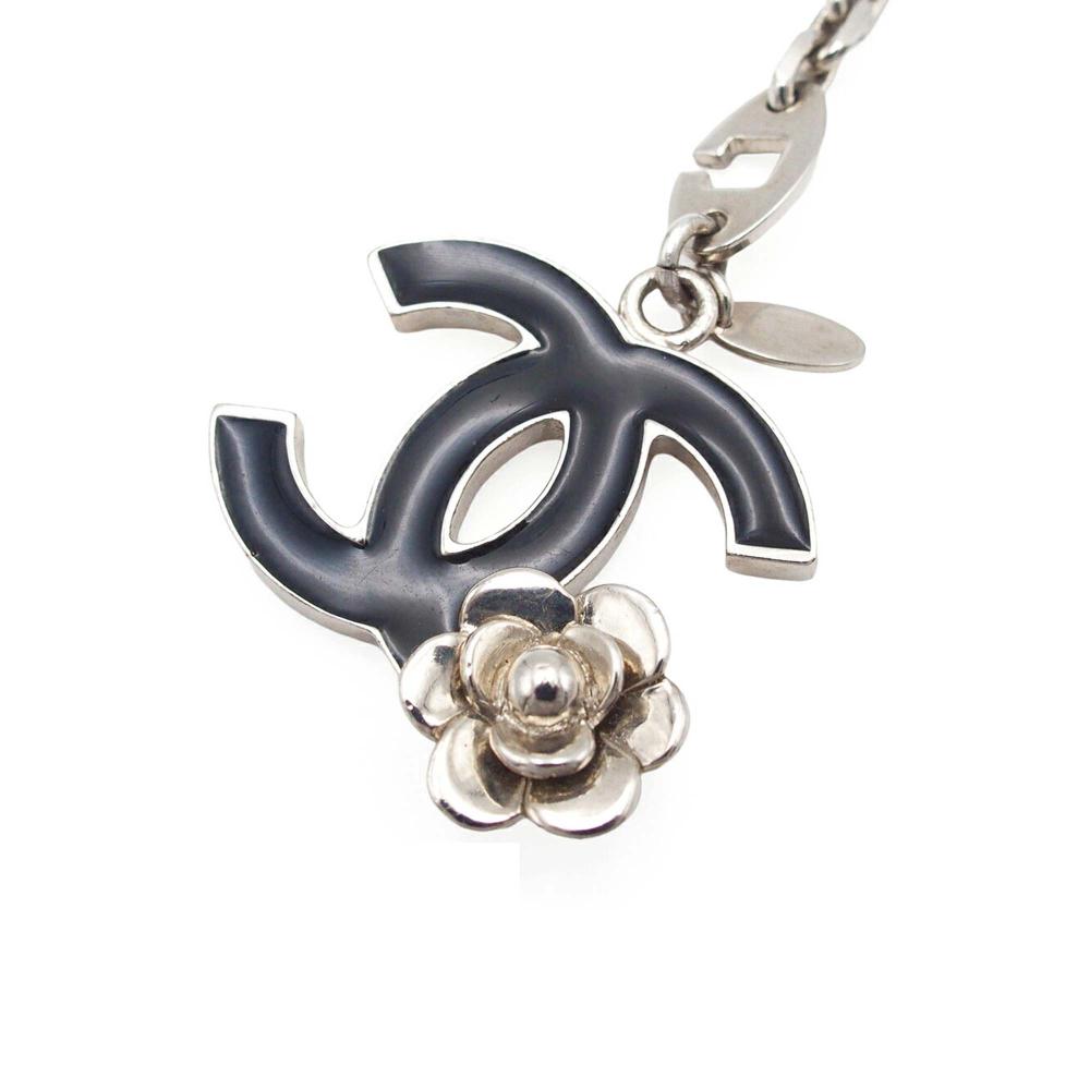 Chanel B Chanel Silver Silver Plated Metal CC Camellia Bag Charm France