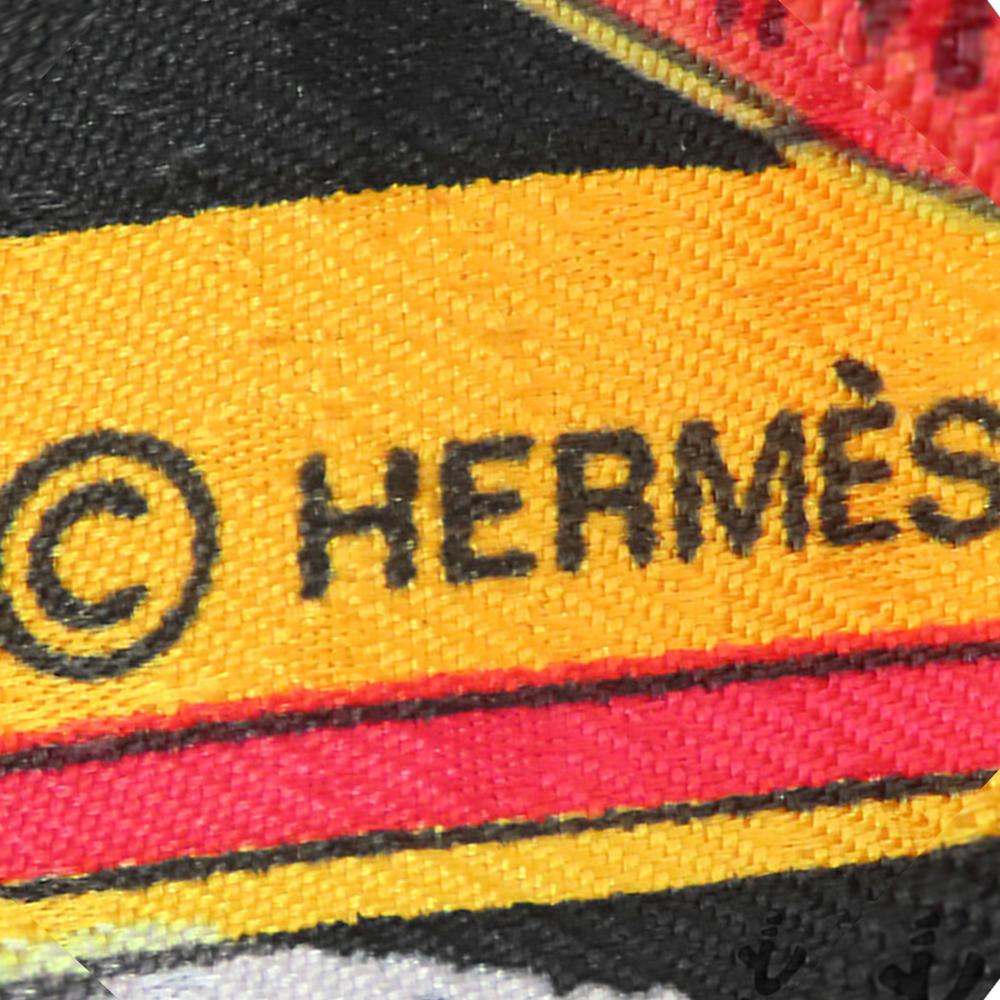 Hermès AB Hermès Black with Multi Silk Fabric Feux D Artifice Scarf 90 France