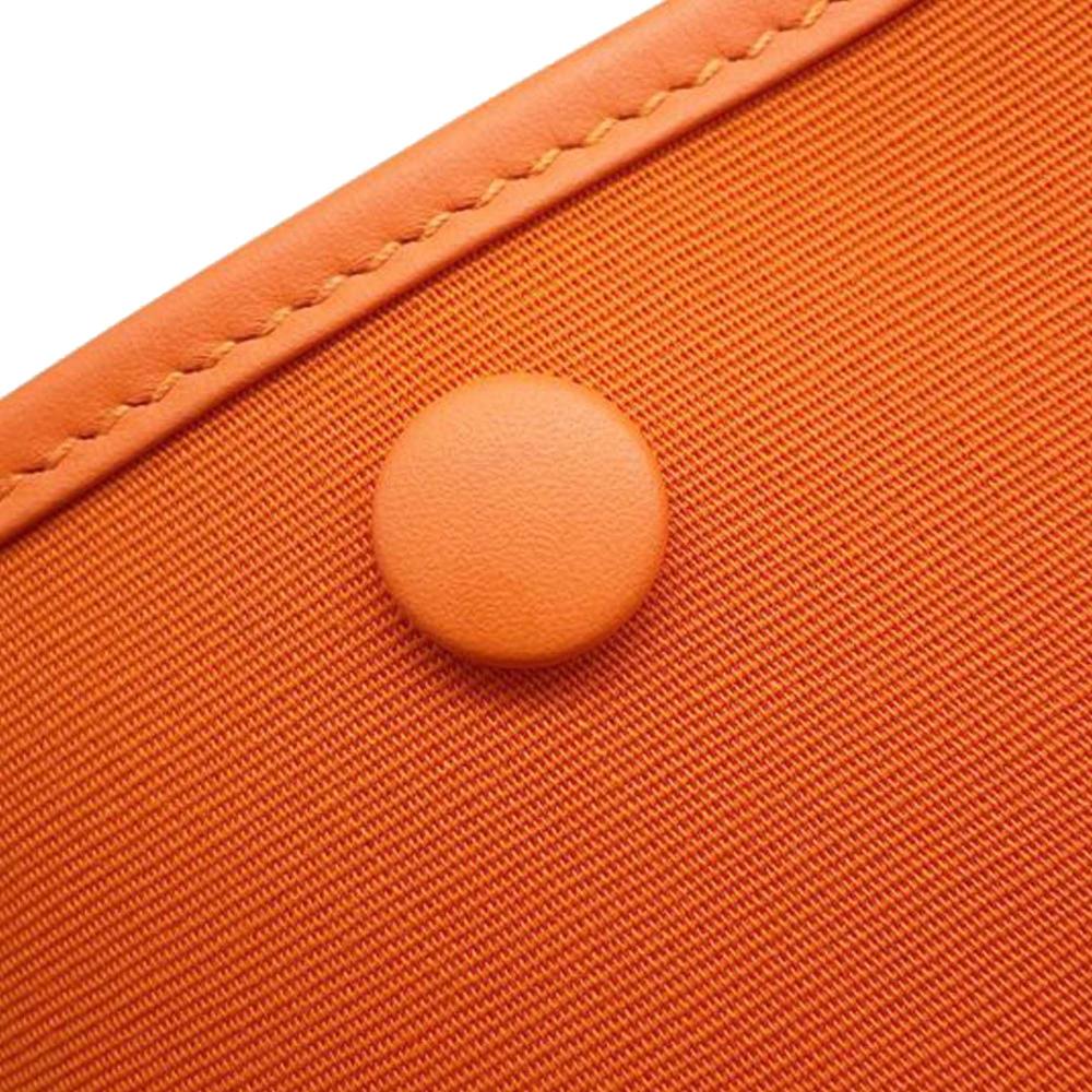 Hermès AB Hermès Orange Canvas Fabric Toile Officier and Swift Neo Evelyne 16 France
