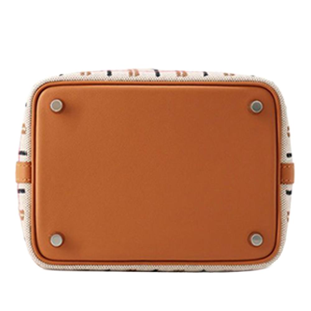 Hermès A Hermès Brown Light Beige Canvas Fabric H and Swift Couverture Carre Picotin Lock 18 France