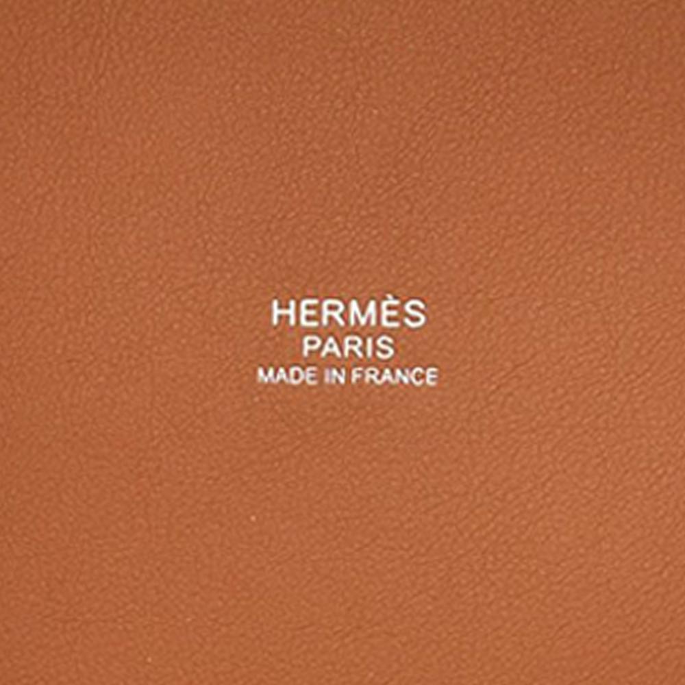 Hermès A Hermès Brown Light Beige Canvas Fabric H and Swift Couverture Carre Picotin Lock 18 France
