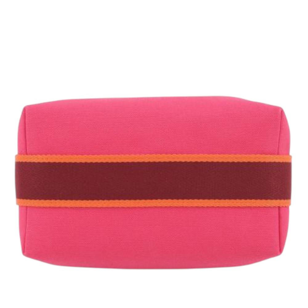 Hermès AB Hermès Pink Hot Pink with Red Dark Red Canvas Fabric Small Toile Bride A Brac Case France