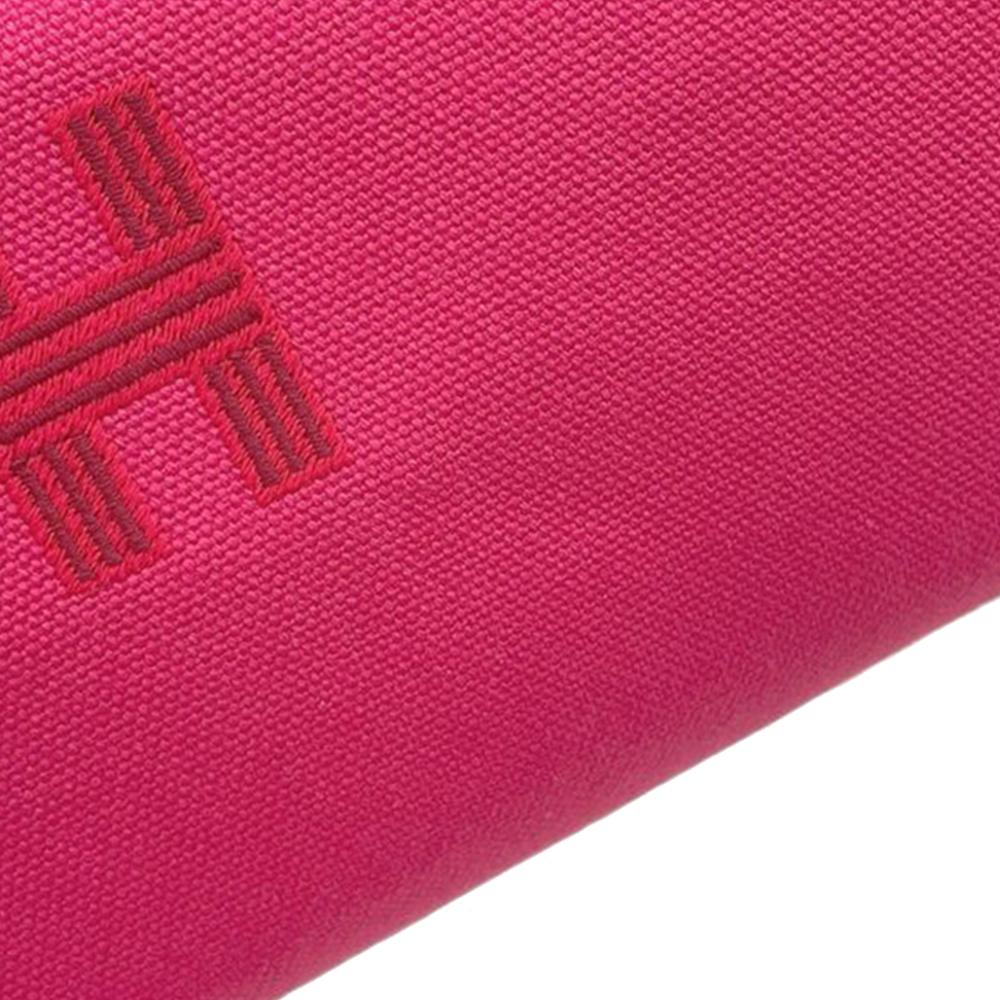 Hermès AB Hermès Pink Hot Pink with Red Dark Red Canvas Fabric Small Toile Bride A Brac Case France