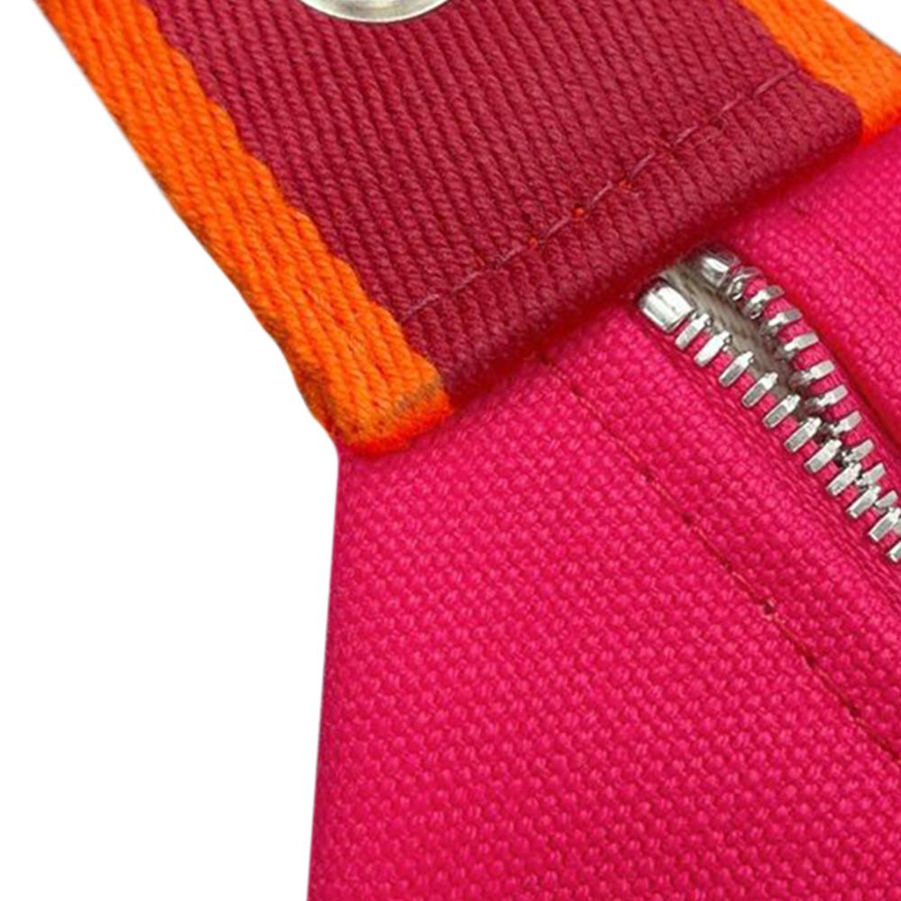Hermès AB Hermès Pink Hot Pink with Red Dark Red Canvas Fabric Small Toile Bride A Brac Case France