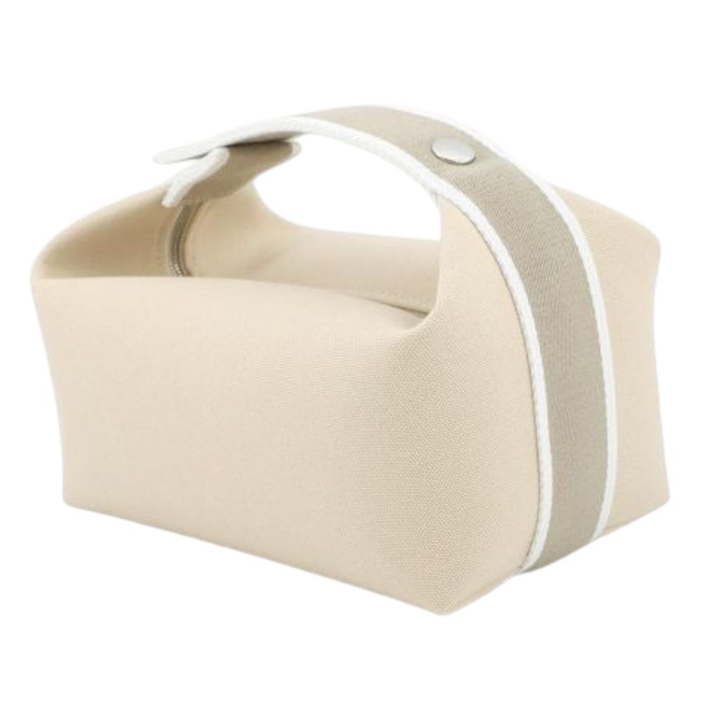 Hermès AB Hermès Brown Beige Canvas Fabric Small Bride A Brac Case France