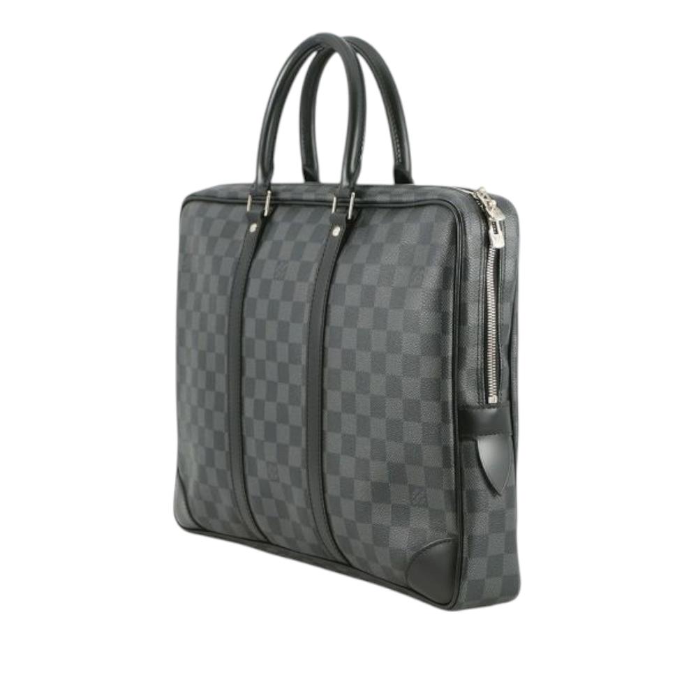 Louis Vuitton B Louis Vuitton Black Damier Canvas Fabric Damier Graphite Porte Documents Voyage PM France
