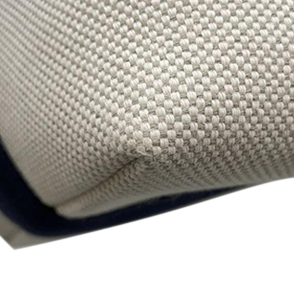 Hermès AB Hermès Brown Beige with Blue Navy Canvas Fabric Large Toile Bride A Brac Cabriole Case France