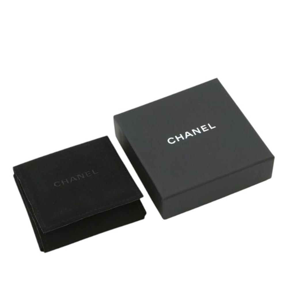 Chanel AB Chanel Gold with Black Gold Plated Metal and Leather Logo Plate Brooch France