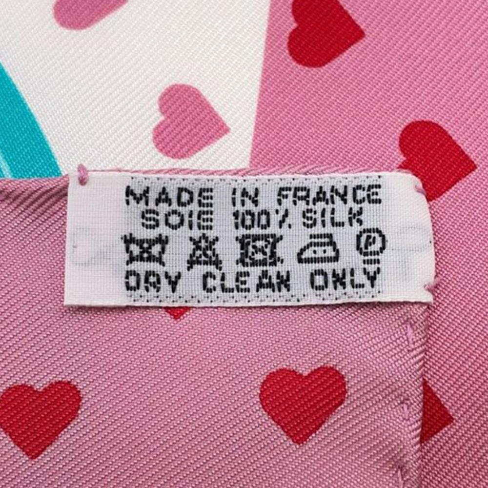 Hermès AB Hermès Pink with Multi Silk Fabric Brides de Gala Love Scarf France