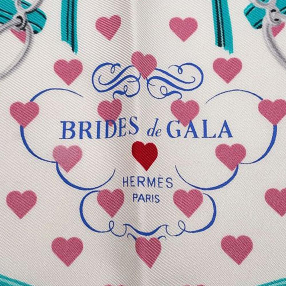 Hermès AB Hermès Pink with Multi Silk Fabric Brides de Gala Love Scarf France