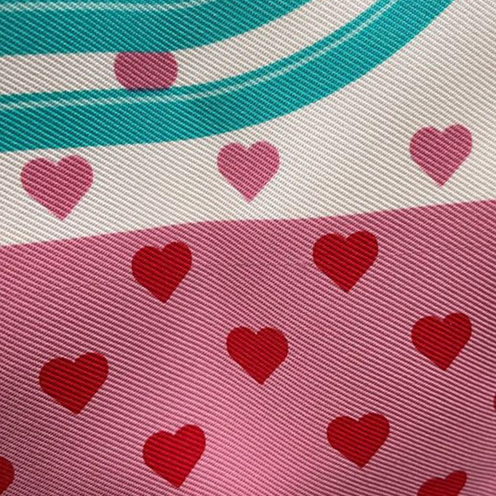 Hermès AB Hermès Pink with Multi Silk Fabric Brides de Gala Love Scarf France