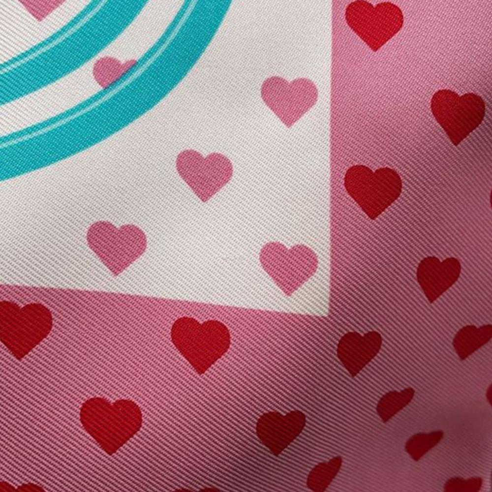 Hermès AB Hermès Pink with Multi Silk Fabric Brides de Gala Love Scarf France