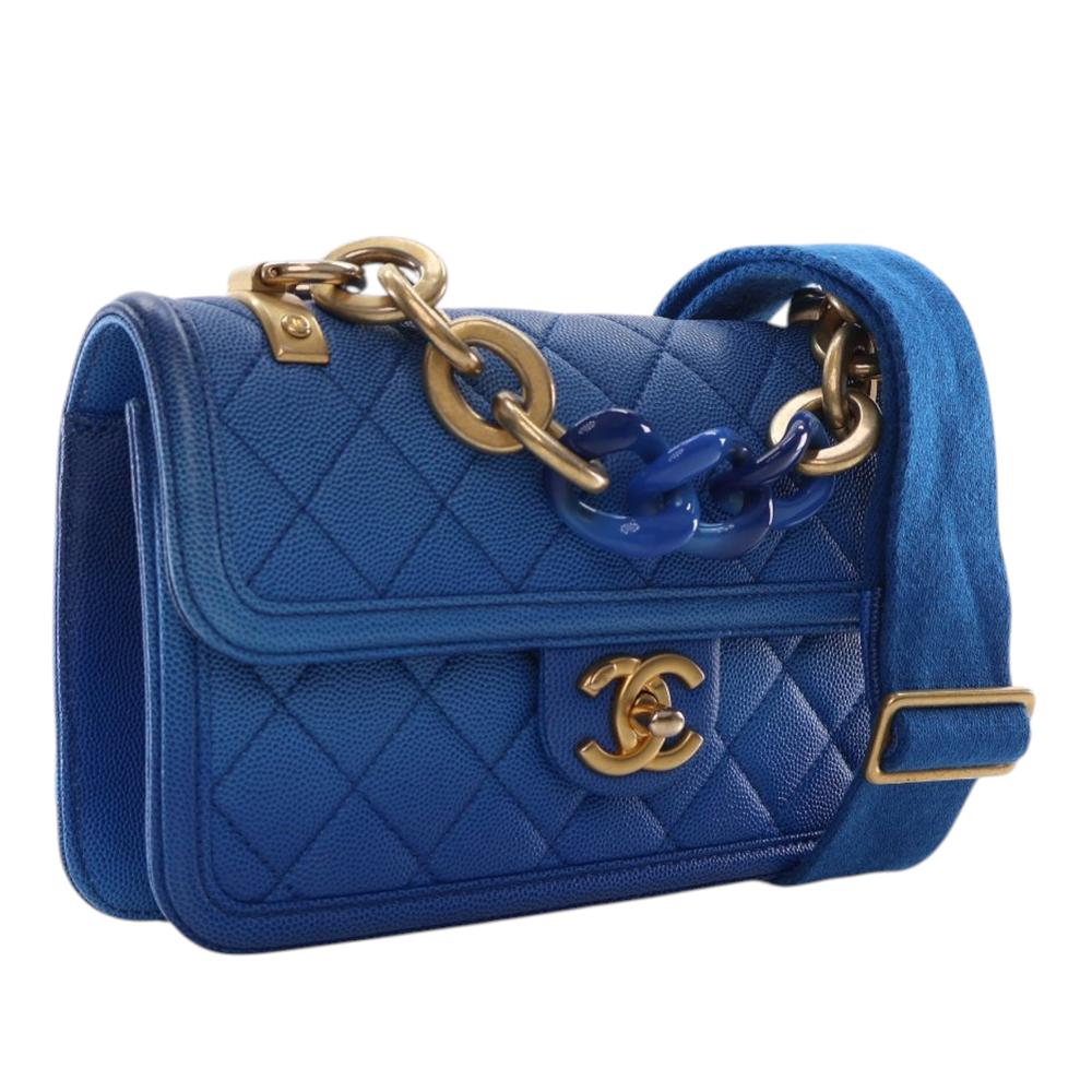 Chanel AB Chanel Blue Caviar Leather Leather Small Quilted Caviar Sunset On The Sea Flap France