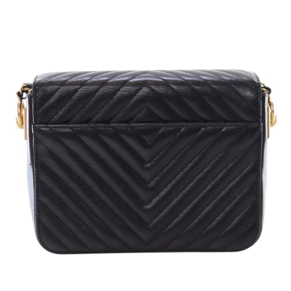 Chanel AB Chanel Black with Gold Calf Leather CC Chevron skin Rock The Corners Minaudiere Bag Italy