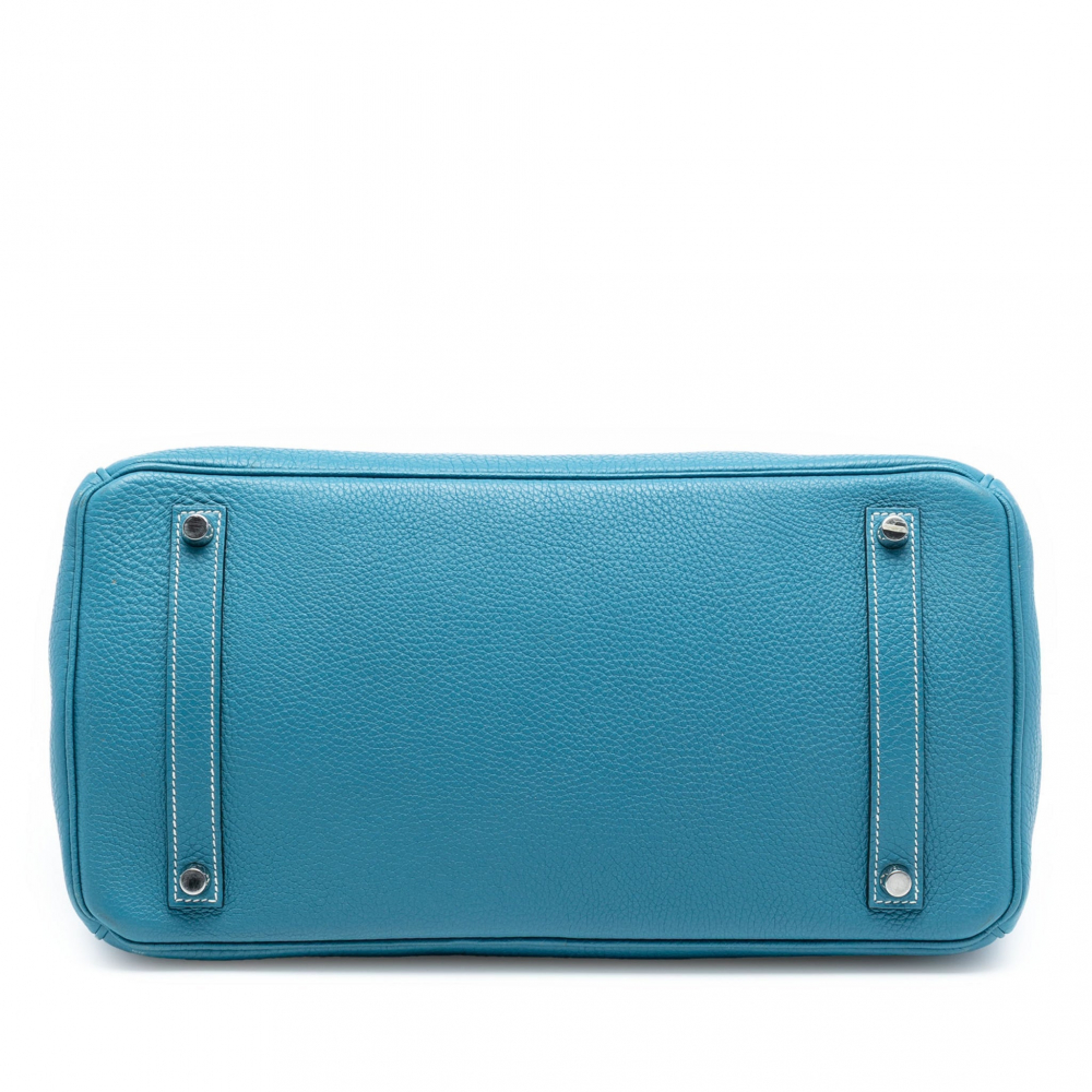 Hermès Birkin 35 Togo Leather Top-handle Bag Blue Jean