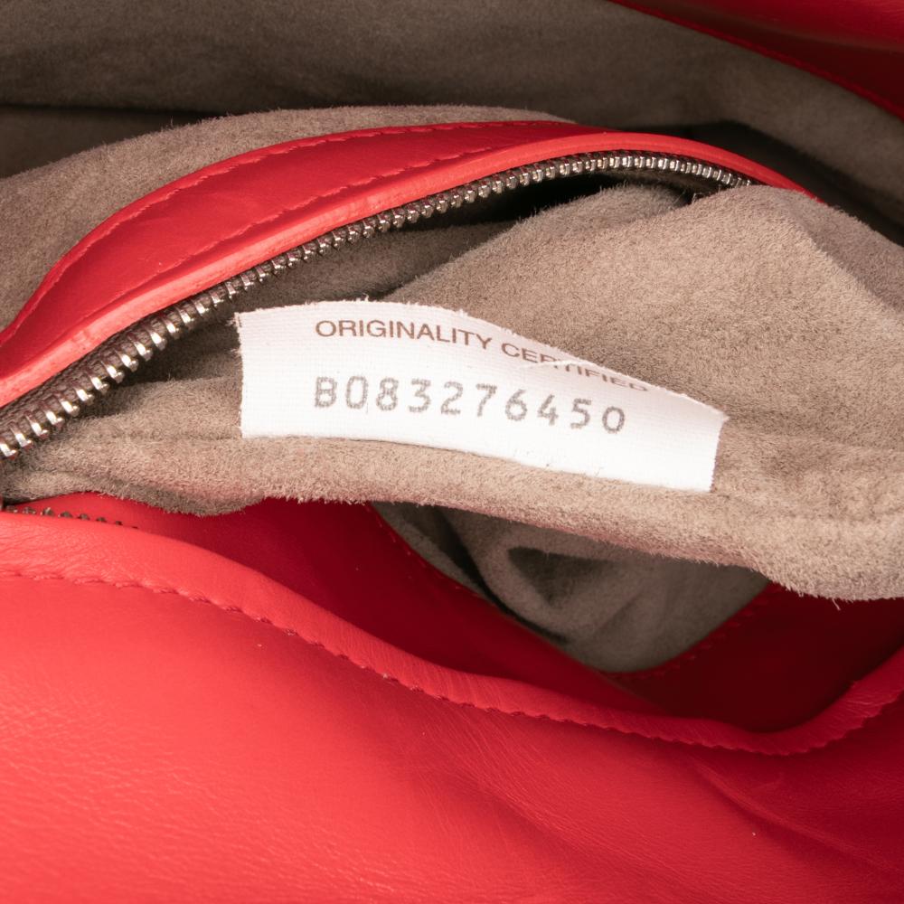 Bottega Veneta B Bottega Veneta Red Nappa Leather Leather Small Nappa Intrecciato Roma Satchel Italy