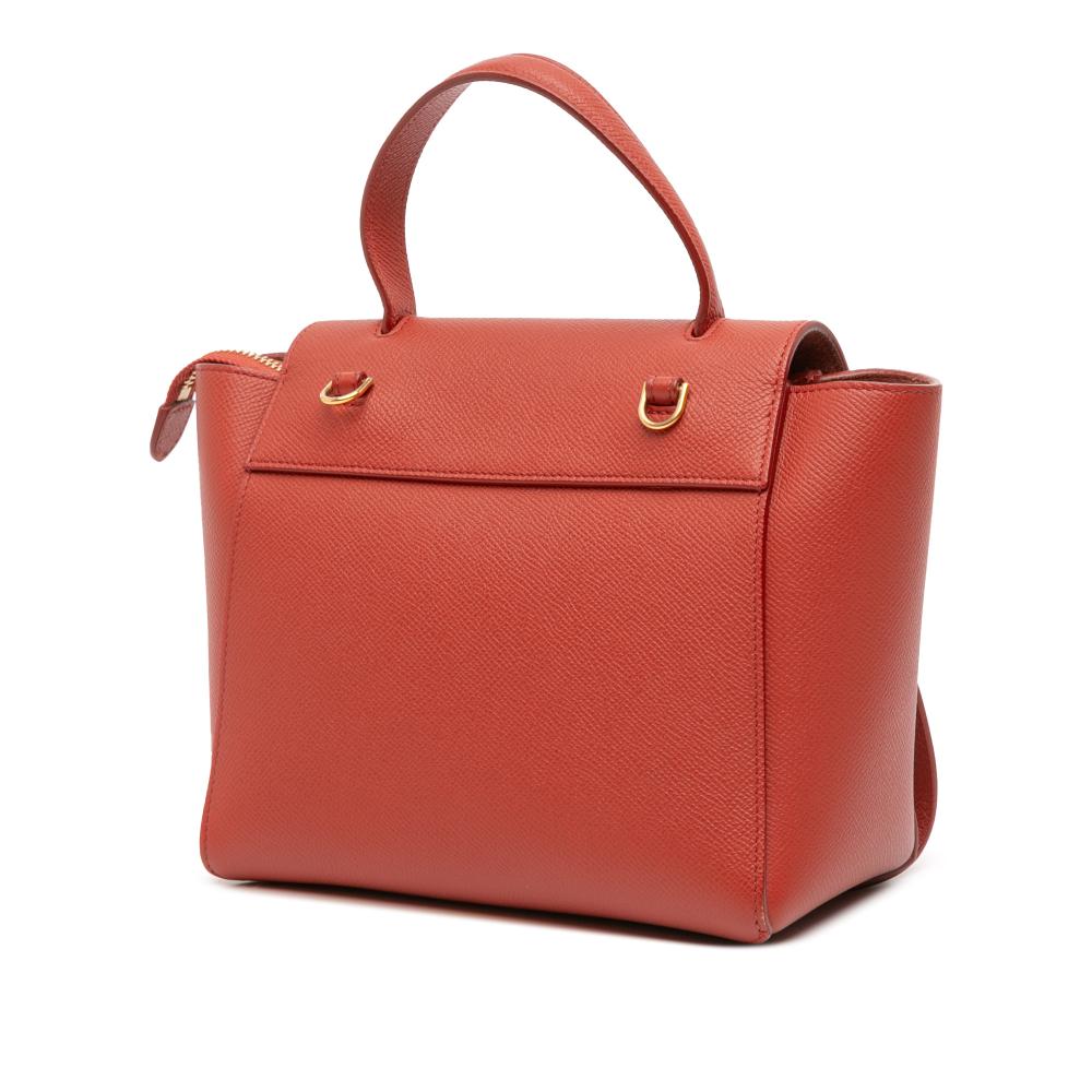 Celine B Celine Orange Dark Orange Calf Leather Nano Grained skin Belt Bag Italy