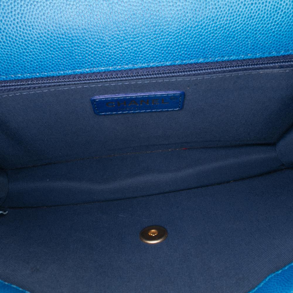 Chanel B Chanel Blue Caviar Leather Leather Medium Quilted Caviar Sunset On The Sea Flap Italy